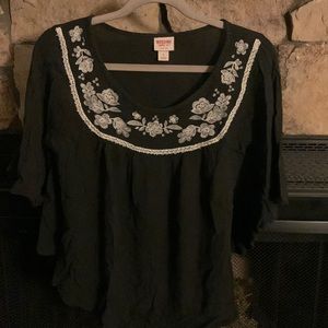 Dark Gray waterfall sleeve boho shirt